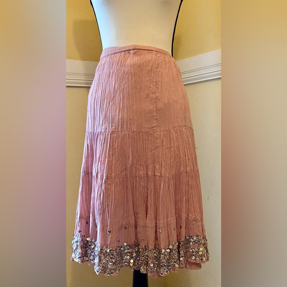 JANE ASHLEY Ladies Sequined Skirt; Pink; Large; NWOT.
